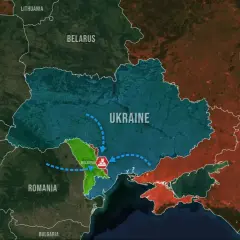 Mapa Europy Wschodniej. Czy Mołdawia ma dostęp do morza? Nie, jest otoczona przez Ukrainę i Rumunię.