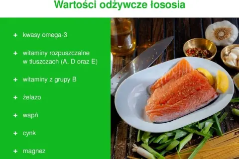 Czy łosoś jest zdrowy? Tak, dzięki kwasom omega-3, witaminom i minerałom. Na talerzu świeży łosoś z cytryną i dodatkami.