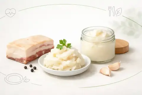 Smalec, czosnek i pieprz. Czy smalec jest zdrowy? Zależy od kontekstu i umiaru.