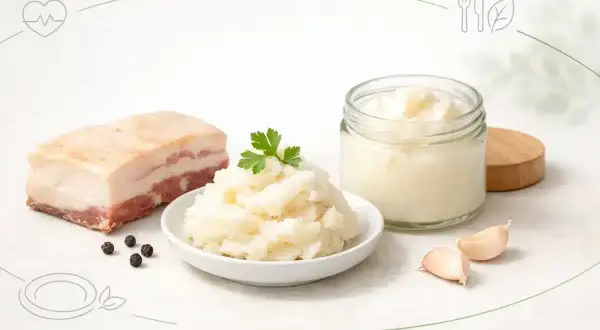 Smalec, czosnek i pieprz. Czy smalec jest zdrowy? Zależy od kontekstu i umiaru.