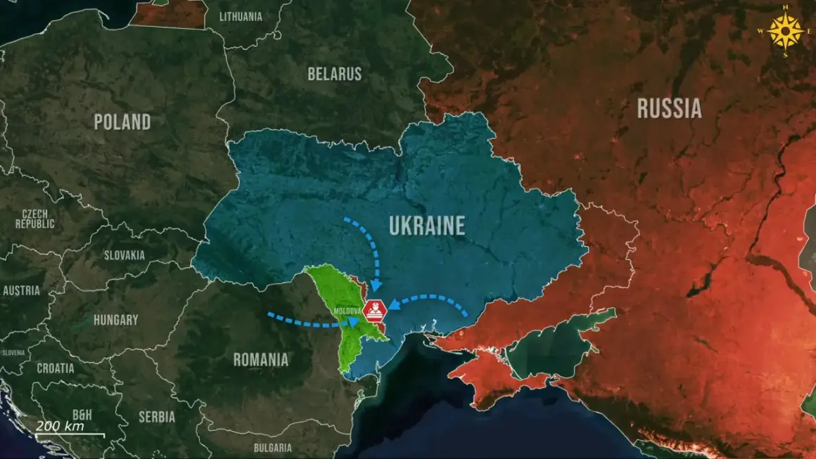 Mapa Europy Wschodniej. Czy Mołdawia ma dostęp do morza? Nie, jest otoczona przez Ukrainę i Rumunię.