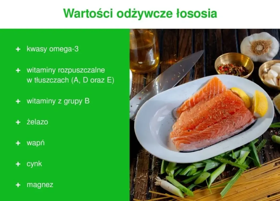 Czy łosoś jest zdrowy? Tak, dzięki kwasom omega-3, witaminom i minerałom. Na talerzu świeży łosoś z cytryną i dodatkami.