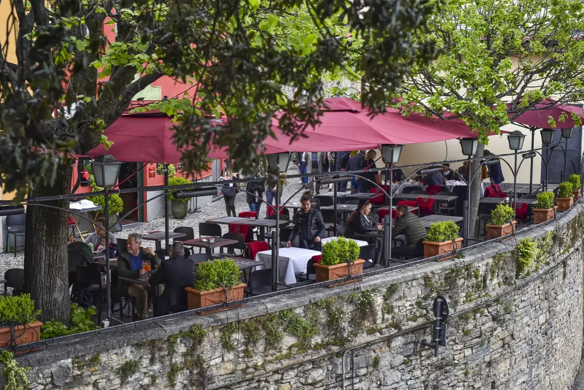 Restauracja Citta Alta Bergamo widok